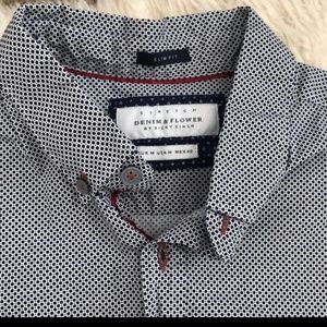 Denim and Flower short sleeve button down